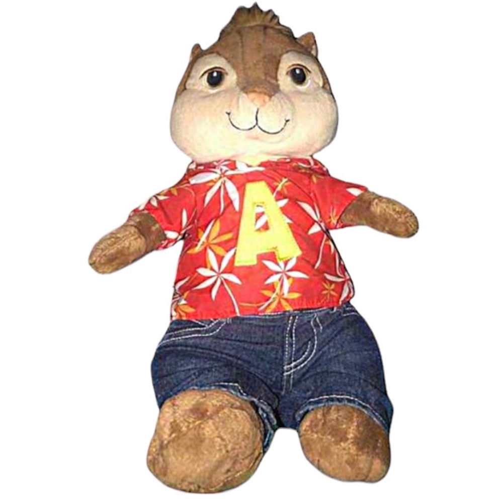 Build A Bear Alvin And‎ The Chipmunks Chipwrecked plush Alvin 12" Hawaiin toy